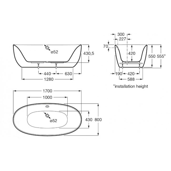 Ванна овальна Virginia 170х80, Roca - Зображення 216497-61737.jpg