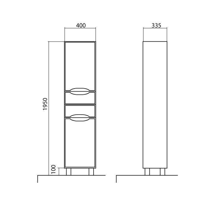 Пенал підлоговий правий Венеція Біла, Аква Родос - Зображення 216813-c2e02.jpg