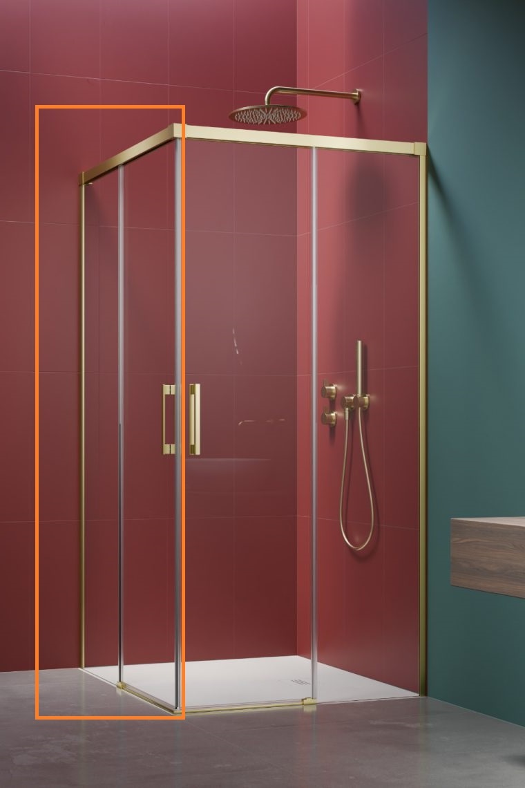 Душова кабіна (половина) Idea 6 Brushed Light Gold KDD 110 ліва RADAWAY - Зображення