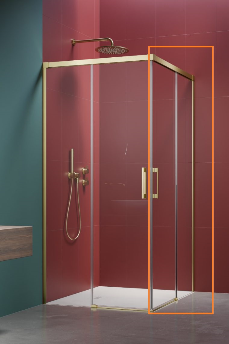 Душова кабіна (половина) Idea 6 Brushed Light Gold KDD 90 права RADAWAY - Зображення