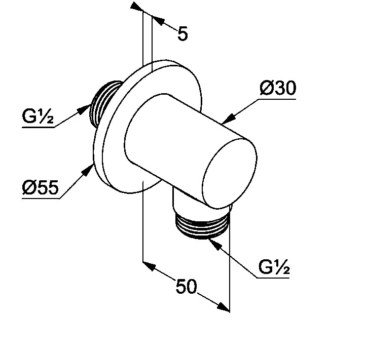 Підключення душового шланга DN 15 A-QA 6554705-00 хром Kludi - Зображення 218108164-2d6f8.jpg