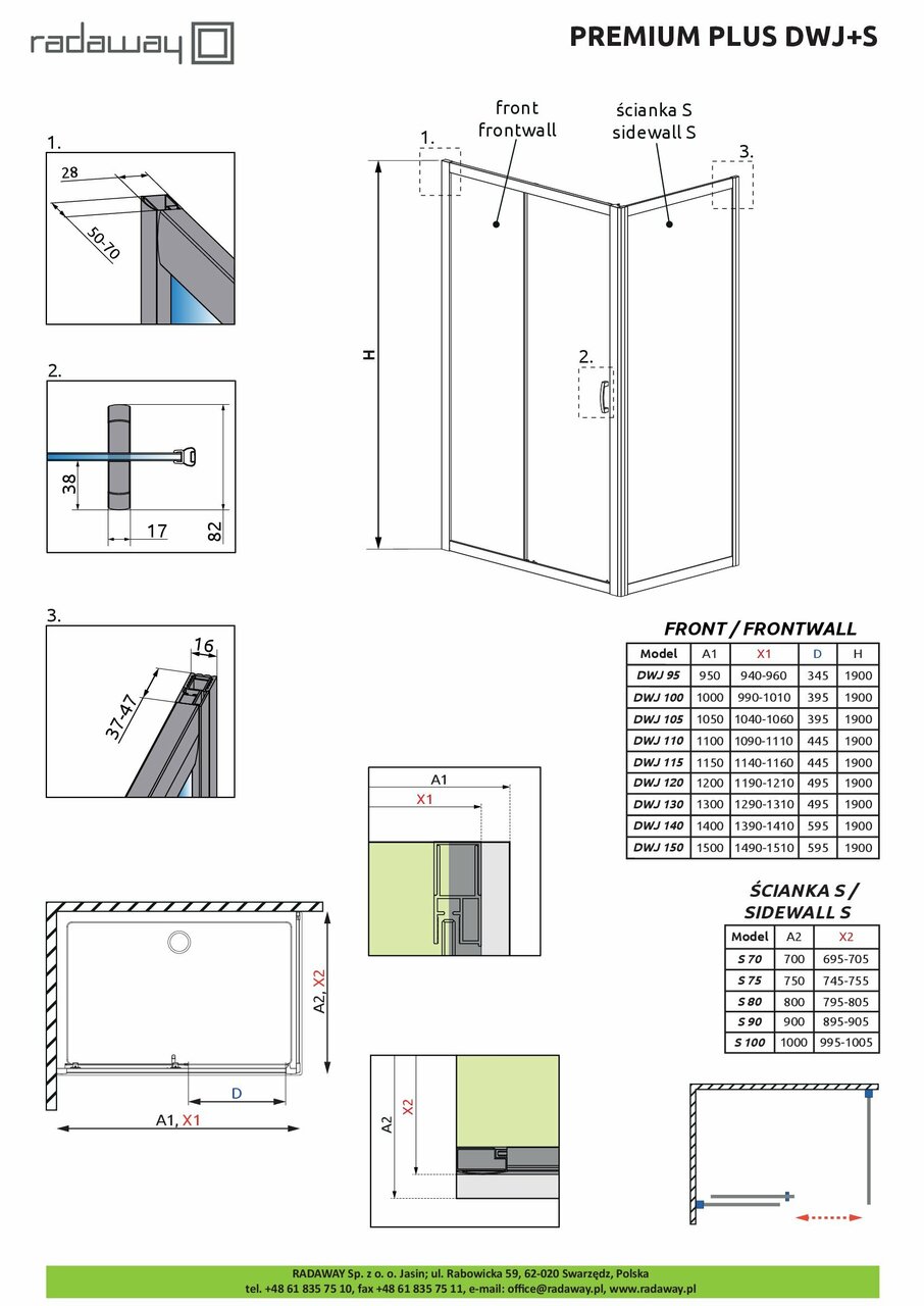 Бокова стінка Premium Plus S 100 RADAWAY - Зображення 221387-1eba7.jpg