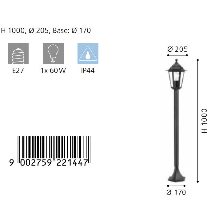 Світильник вуличний LATERNA 4 (22144), EGLO - Зображення 22144--.jpg