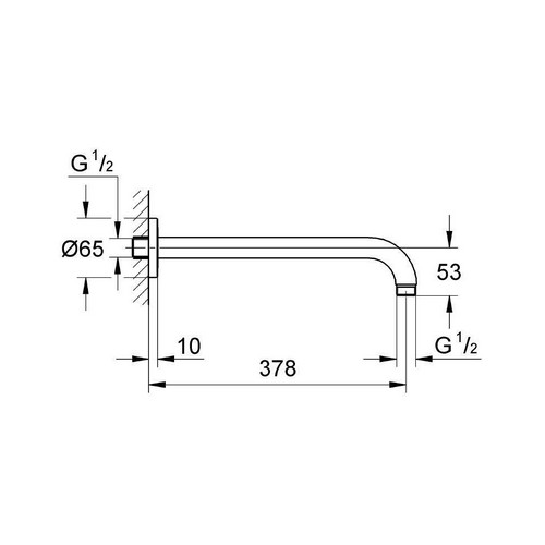 Душовий кронштейн 380 мм Rainshower (28361000), Grohe - Зображення 221749-c8df4.jpg