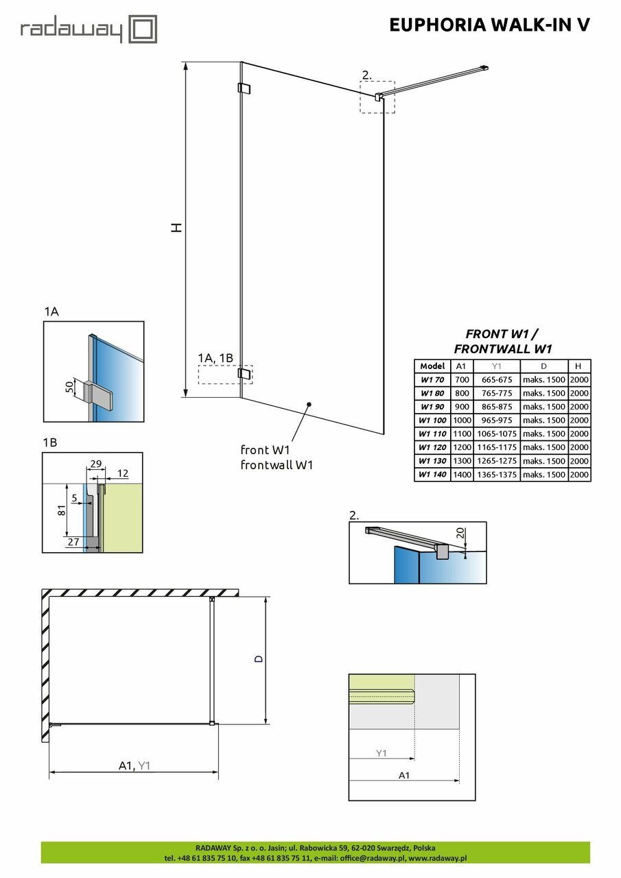 Душова стінка Euphoria Walk-in V W1 90 RADAWAY - Зображення 222039-cd2f8.jpg