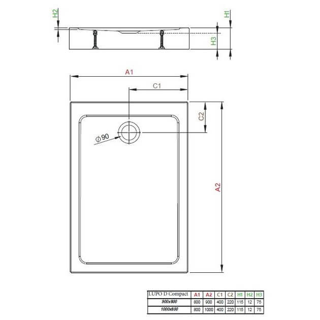 Душовий піддон Lupo D Compact 90x120 RADAWAY - Зображення 222171534-ce7b7.jpg