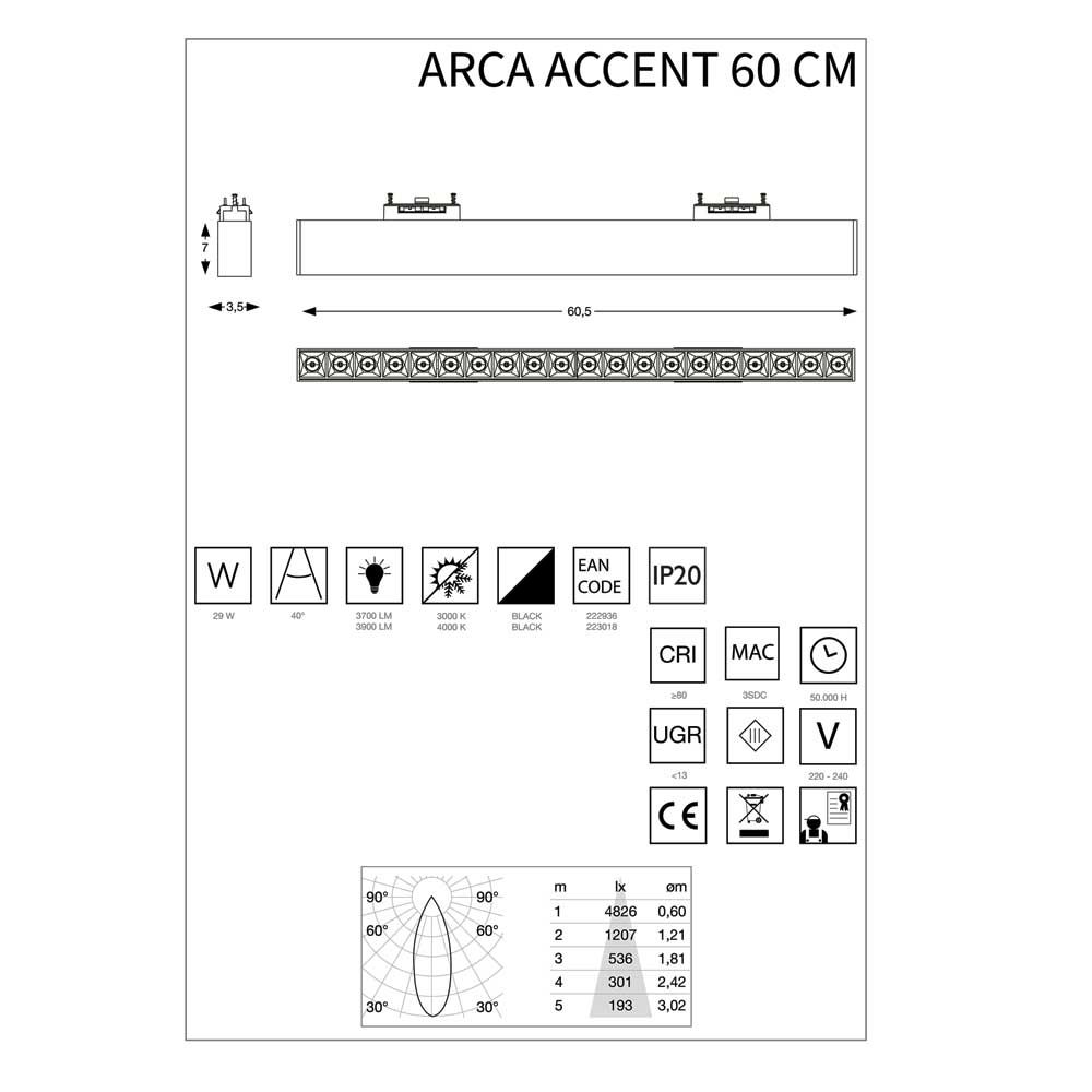 Трековий світильник ARCA ACCENT 60 CM 4000K (223018), IDEAL LUX - Зображення 222936_223018-1_1.jpg