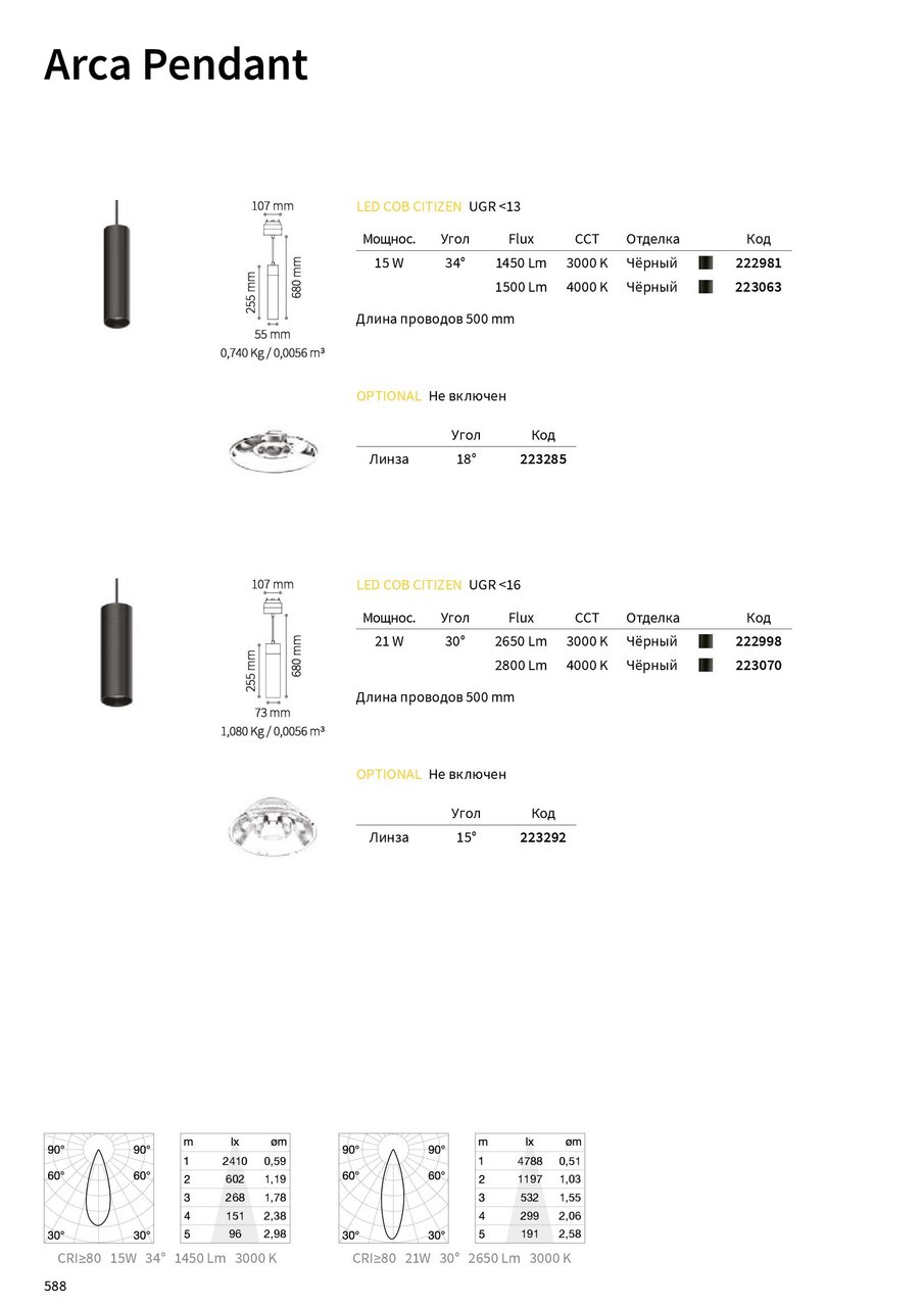 Трековий світильник ARCA PENDANT 21W 30° 4000K (223070), IDEAL LUX - Зображення 222998--.jpg