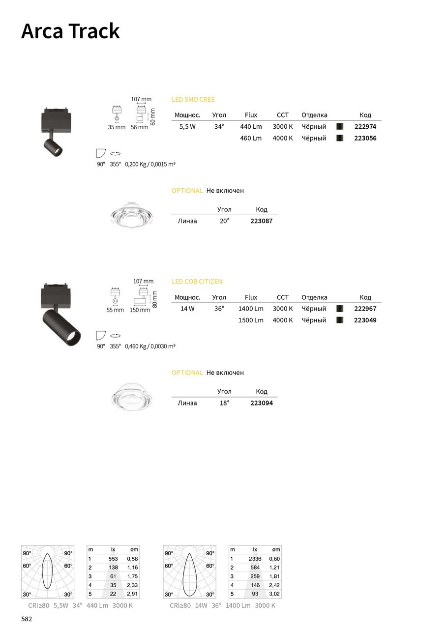 Лінза ARCA LENS 18° FOR TRACK 14W (223094), IDEAL LUX - Зображення 223087-.jpg