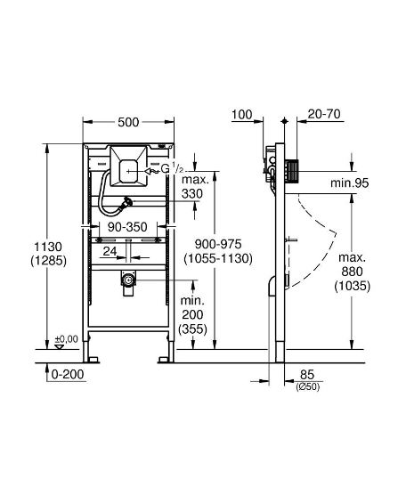 Інсталяція для пісуара Rapid SL (38786001), Grohe - Зображення 224895-e75d9.jpg