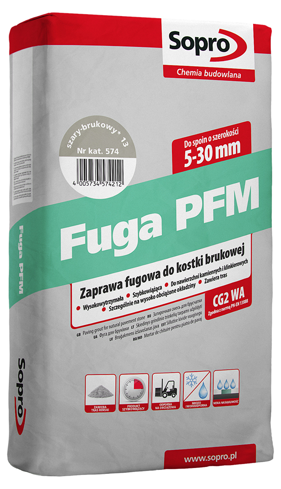 Затирка для бруківки Sopro PFM 574 сірий бруківковий №13 (25 кг) - Зображення