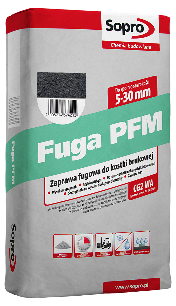 Затирка для бруківки Sopro PFM 576 антрацит №66 (25 кг) - Зображення