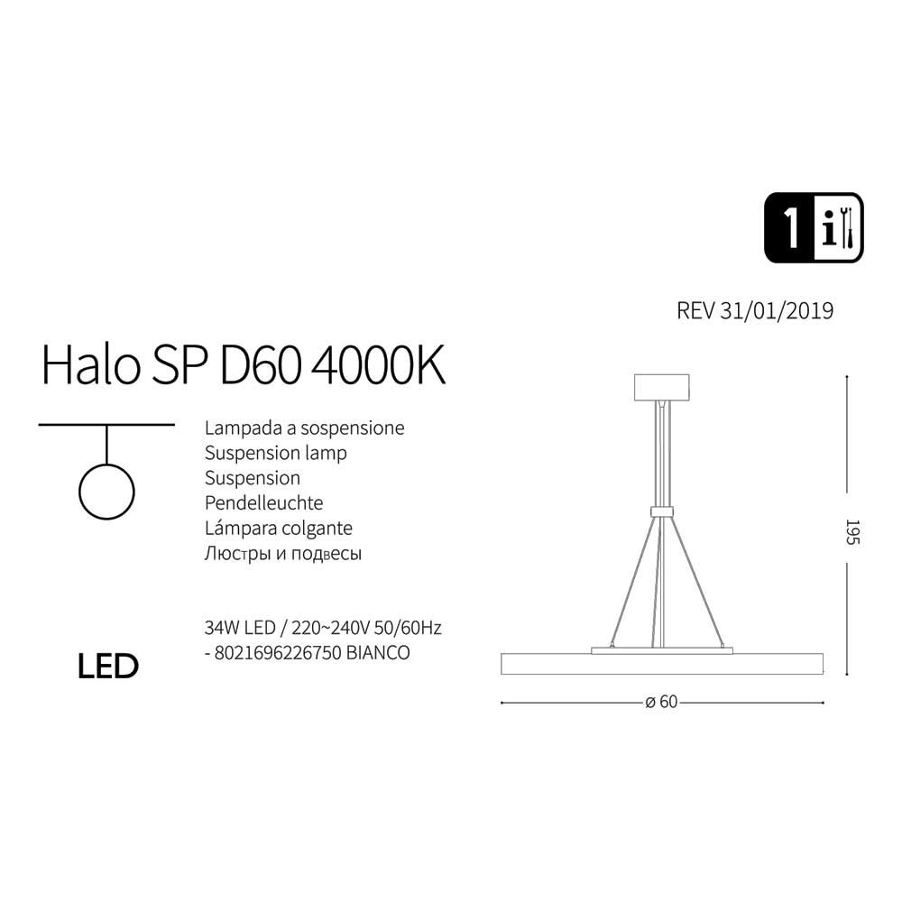 Люстра HALO SP D60 4000K (226750), IDEAL LUX - Зображення 226750-1.jpg