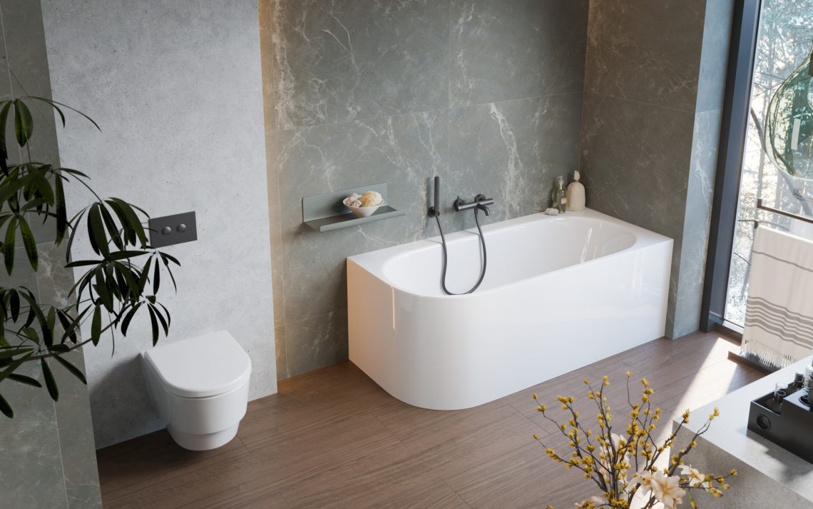 Ванна з ніжками права Vanesa Slim 165x75 RADAWAY - Зображення