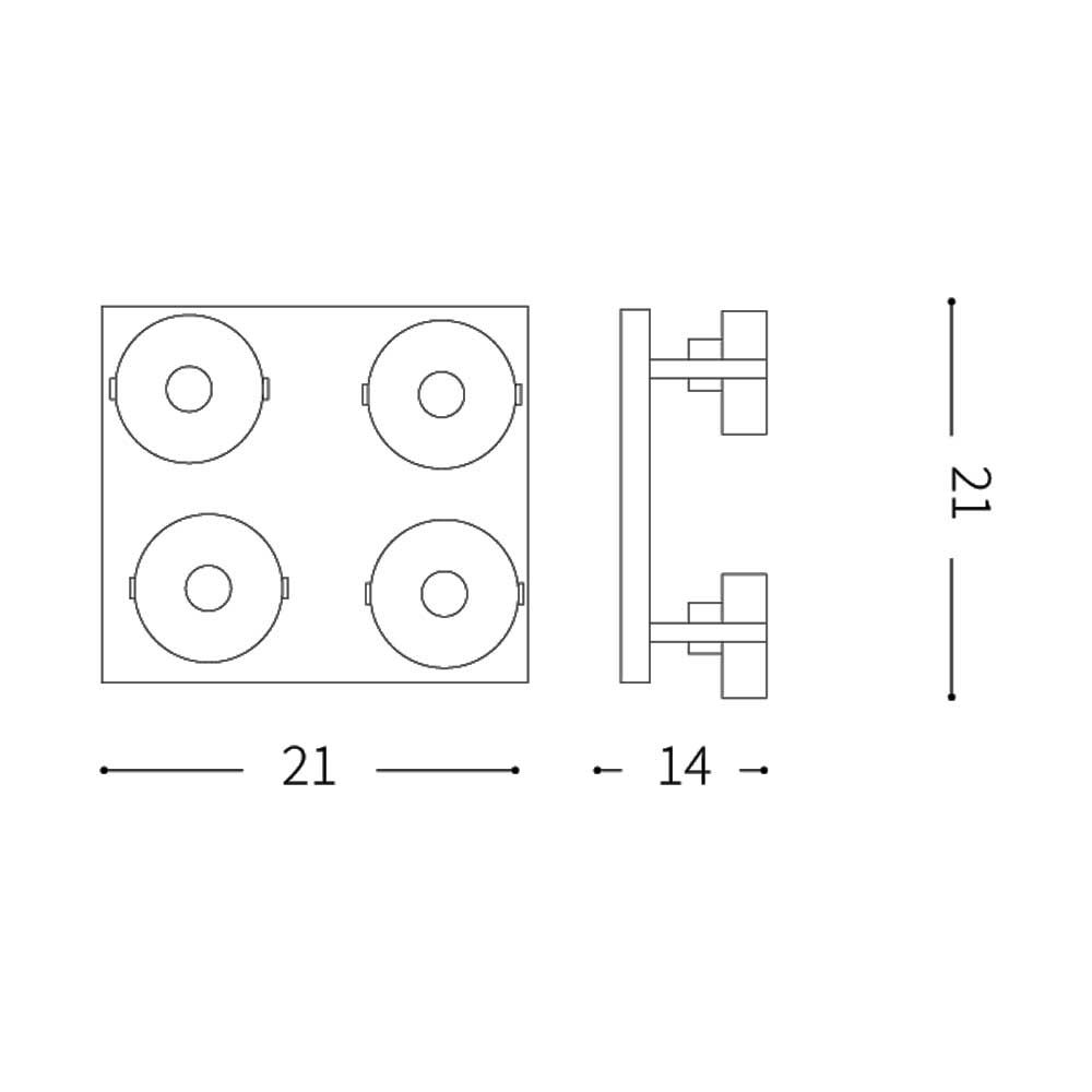 Спот GLIM PL4 SQUARE NERO (229645), IDEAL LUX - Зображення 229638--.jpg