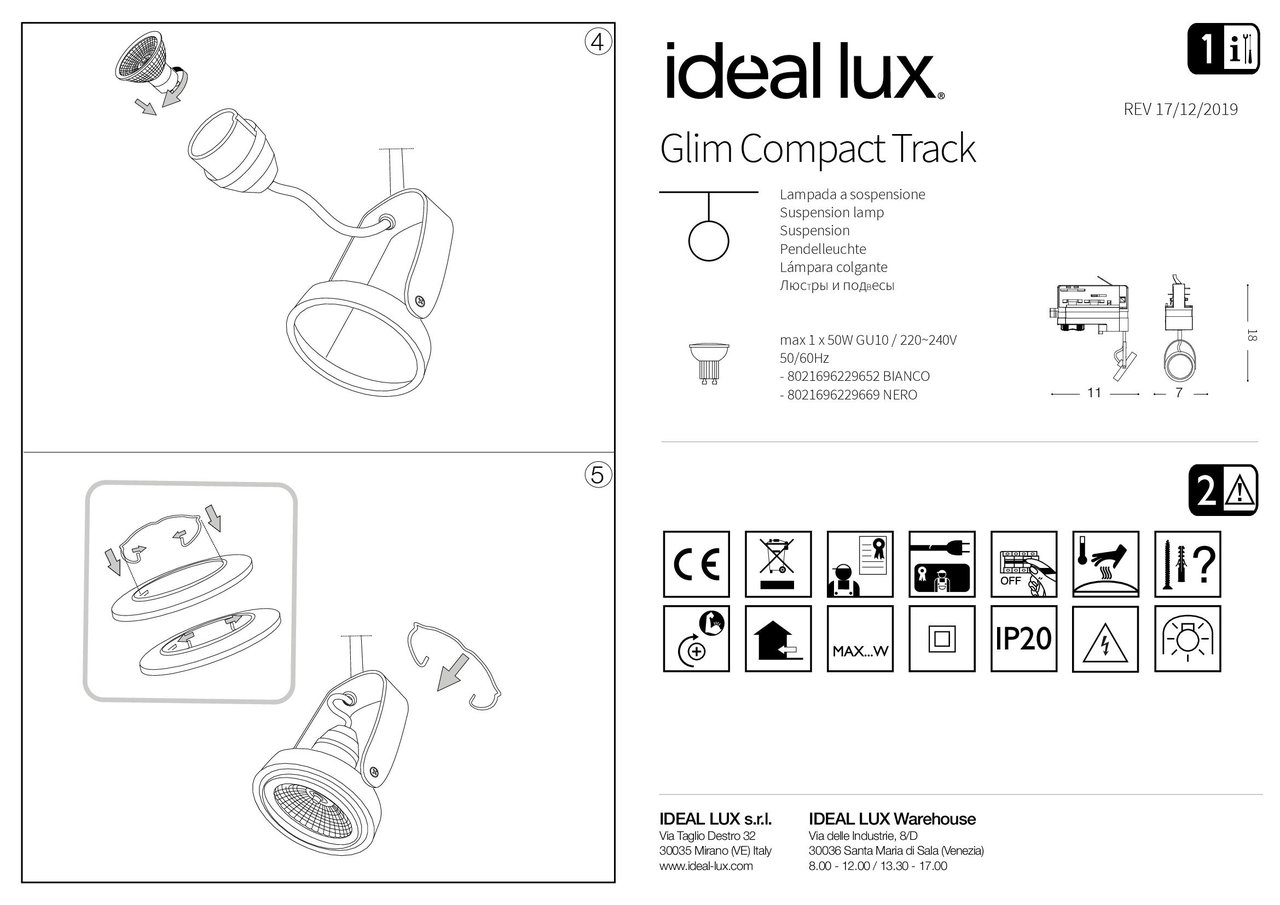 Трековий світильник GLIM COMPACT TRACK BIANCO (229652), IDEAL LUX - Зображення 229652_IST.jpg