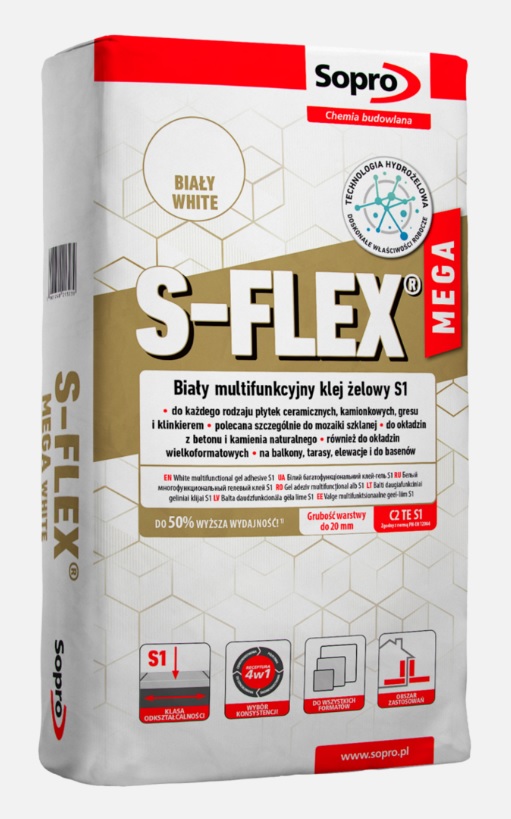 Клей для плитки Sopro S-Flex Mega White 213 (22,5 кг) - Зображення