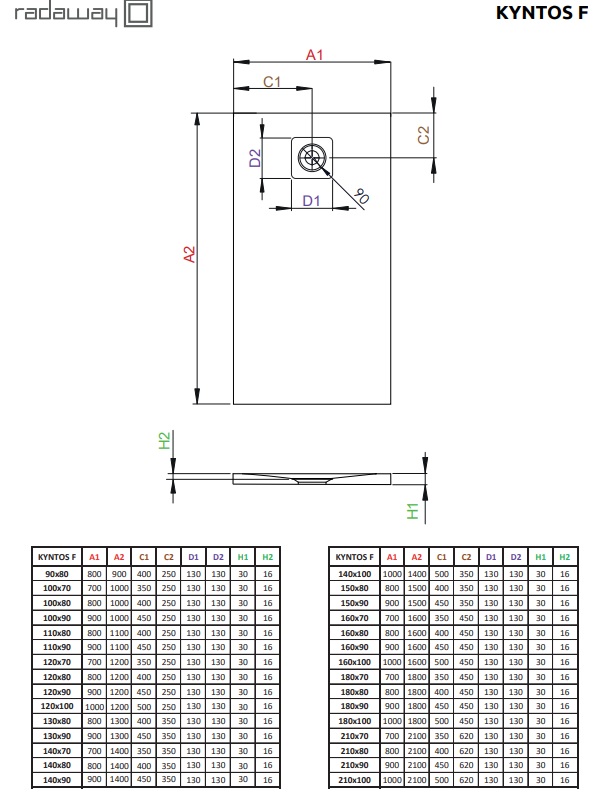 Душовий піддон Kyntos F 180x100 white RADAWAY - Зображення 231757234-51553.jpg