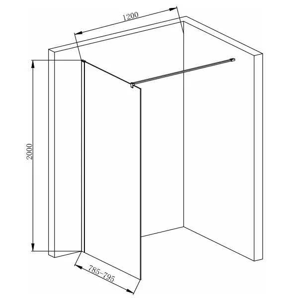 Душова кабіна Ramos Walk-in 80х200 хром ARMAFORM - Зображення 234627396-1ab0c.jpg