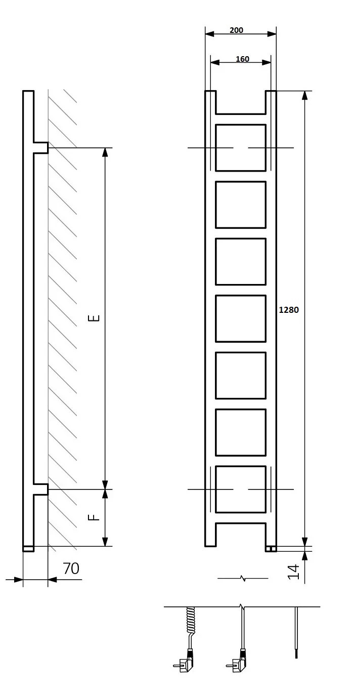Рушникосушка Easy One 1280x200 Ral 7021 Soft WWEAN128020KR41E8P Terma - Зображення 235200320-eee3c.jpg