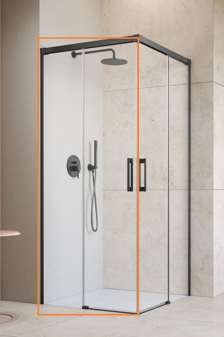 Душова кабіна (половина) Idea 6 Brushed GunMetal KDD 80 ліва RADAWAY - Зображення