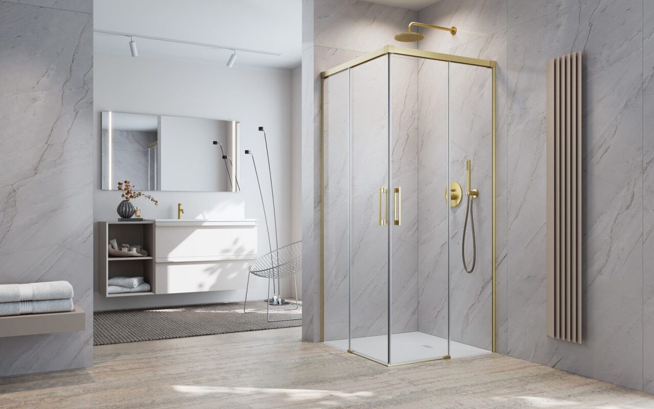Душова кабіна (половина) Idea 6 Brushed Gold KDD 110 права RADAWAY - Зображення 236257017-05bde.jpg