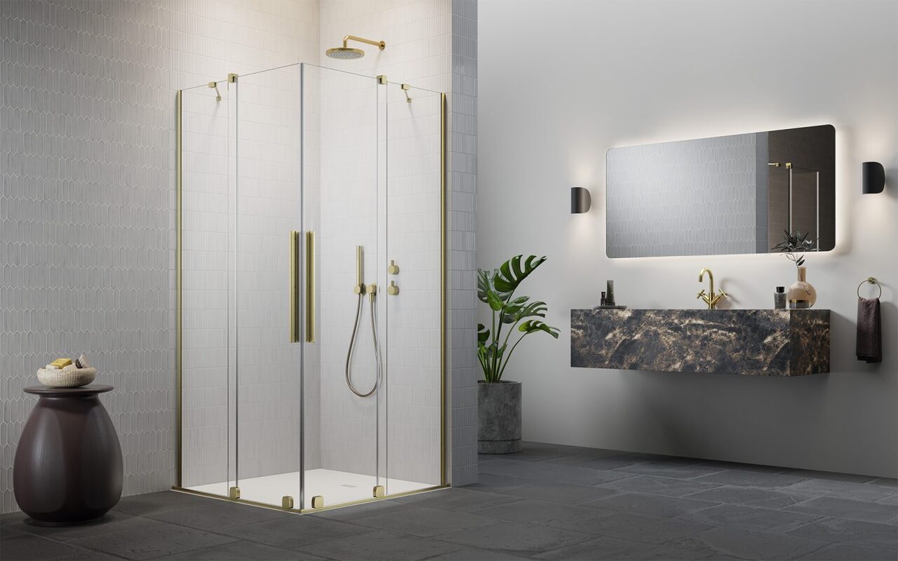 Душова кабіна (половина) Furo Brushed Gold KDD 90 R RADAWAY - Зображення 237307761-4a430.jpg