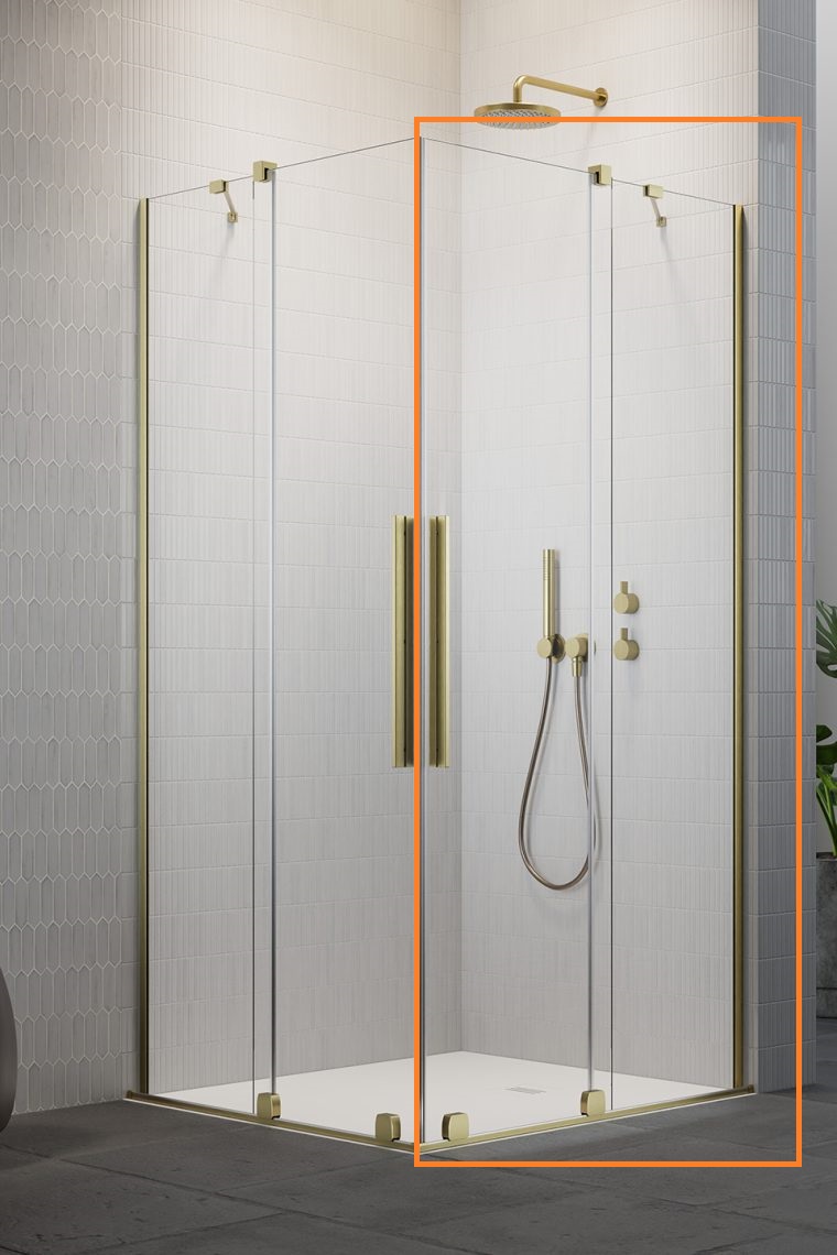 Душова кабіна (половина) Furo Brushed Gold KDD 90 R RADAWAY - Зображення