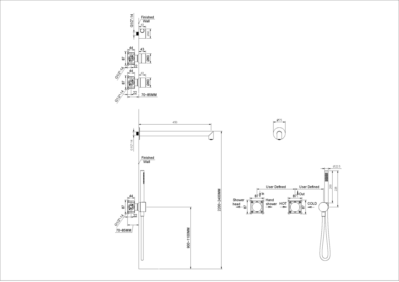 Душова система ZESTAW-OVELO-55-BN gun metal EMPORIA - Зображення 238250733-31efd.png
