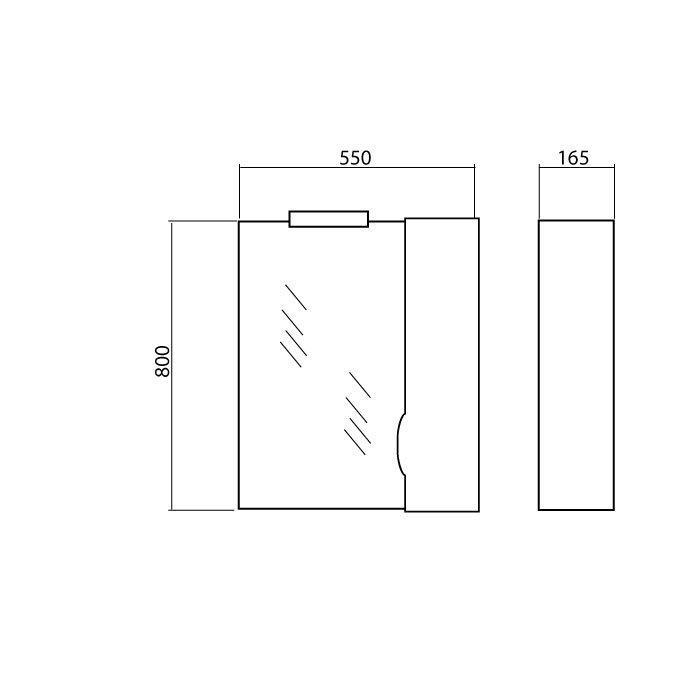 Дзеркало з шафкою Родорс 55 з підсвіткою (R), Аква Родос - Зображення 239655-facb3.jpg