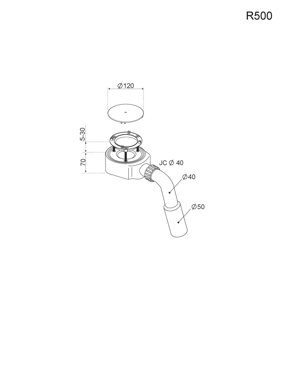 Сифон для піддона R500 Radaway - Зображення 240994-6ff1f.jpg