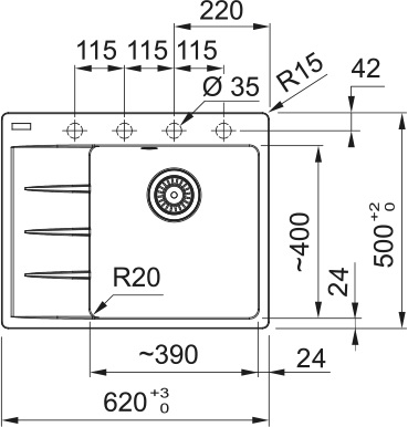 Кухонна мийка Centro CNG 611-62 TL Білий FRANKE - Зображення 242417074-5ed90.jpg