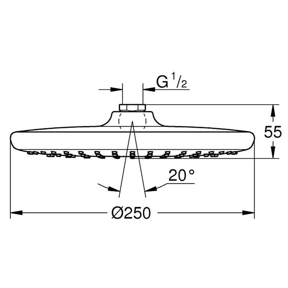 Верхній душ Tempesta 250 WaterSaving 26666000 Grohe - Зображення 242547856-baeb8.jpg