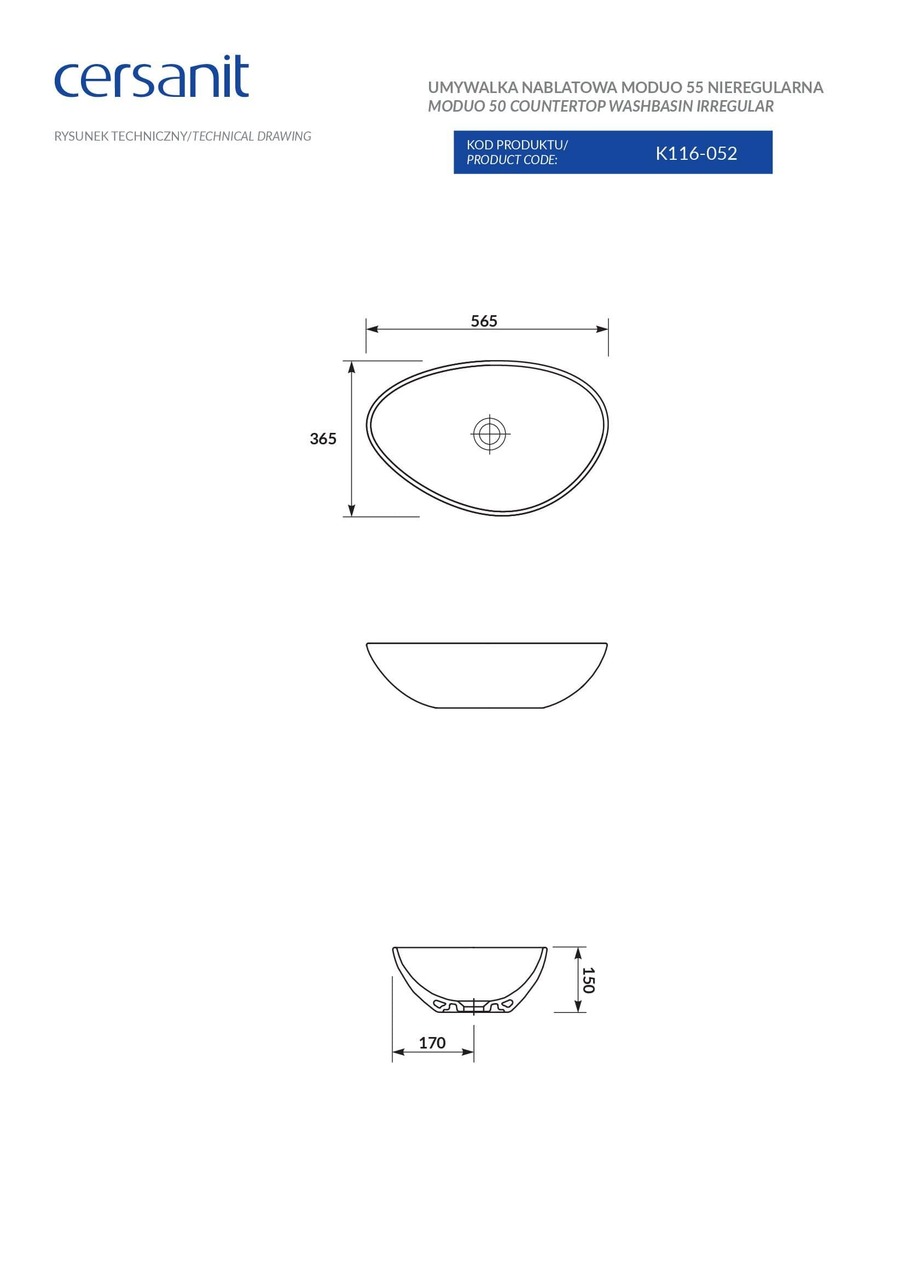 Умивальник Moduo 55 (CCWT1000706401) Cersanit - Зображення 2428580-7ba52.jpg