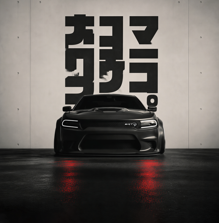 Фотошпалери LeoPrint Матово-чорний Dodge - Зображення