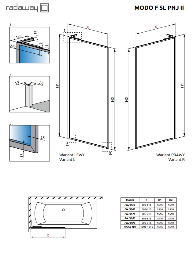 Шторка для ванни Modo F SL Black PNJ II 80 R RADAWAY - Зображення 244400369-23913.jpg