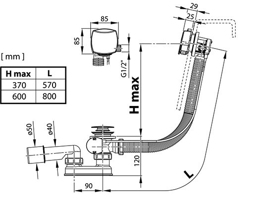 Сифон для ванни із заповненням через перелив 800 X01504 RAVAK - Зображення 244441-f3761.jpg