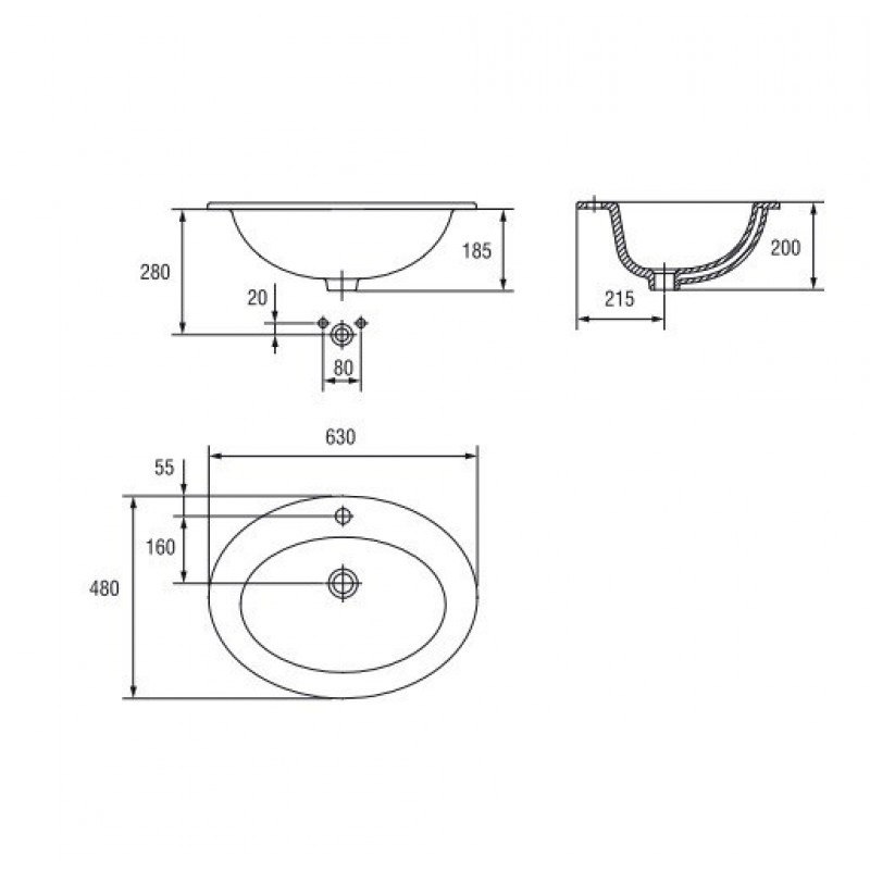 Умивальник 63 см Gamma (CCWT1000010902), Cersanit - Зображення 244833-1fce0.jpg