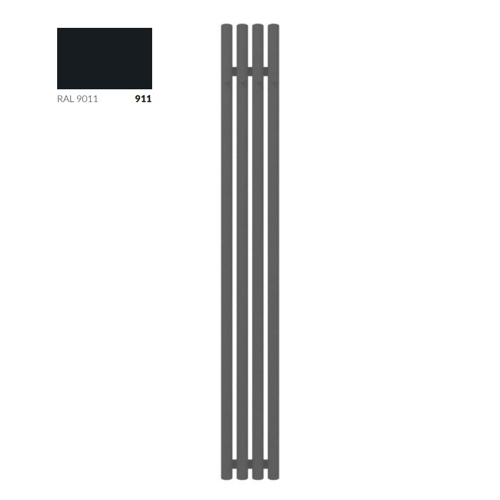 Рушникосушка Rolo Hanger E 1400x205 Ral 9011 WLROW140020K911E1ORXMX0 Terma - Зображення