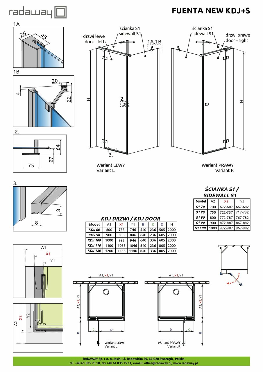 Душові двері Fuenta New KDJ+S 100 L RADAWAY - Зображення 247222-1c61a.jpg