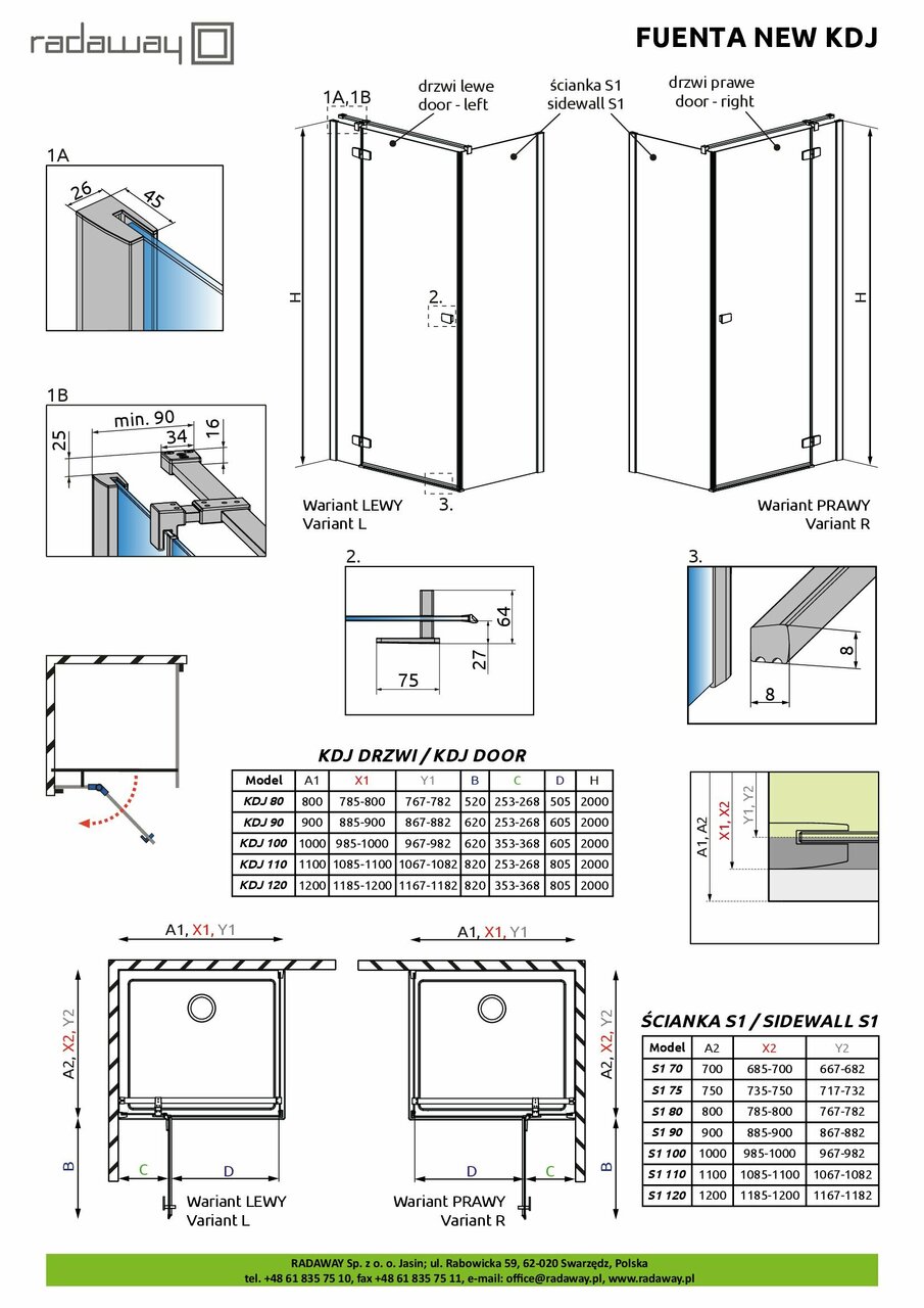 Душові двері Fuenta New KDJ 110 L RADAWAY - Зображення 247241-b4648.jpg