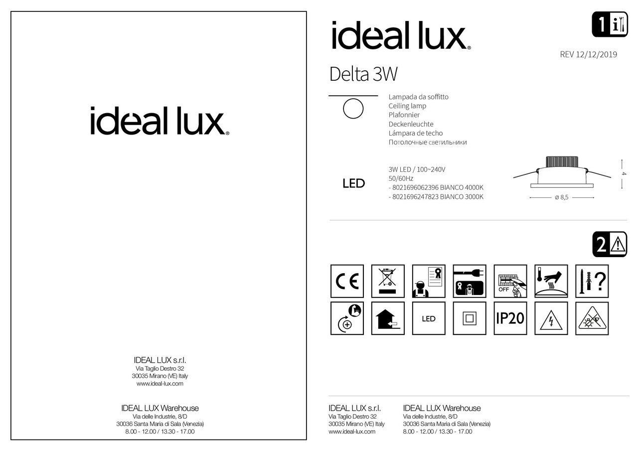 Точковий світильник DELTA 3W 4000K (062396), IDEAL LUX - Зображення 247823--.jpg