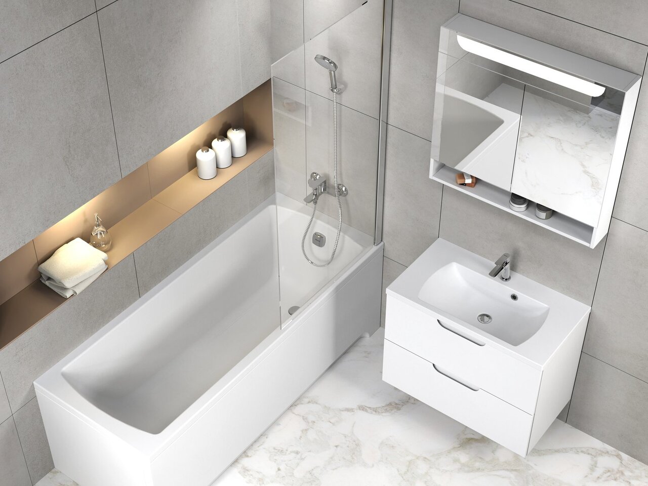 Шафка-дзеркало MC Classic II 800 White RAVAK - Зображення 252026477-ad6ff.jpg