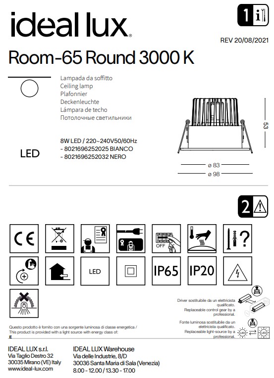 Точковий світильник ROOM-65 ROUND BK (252032), IDEAL LUX - Зображення 252032--.jpg