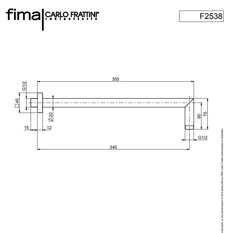 Душовий кронштейн 350 мм Wellness F2538CR Fima - Зображення 252278-9ffa9.jpg