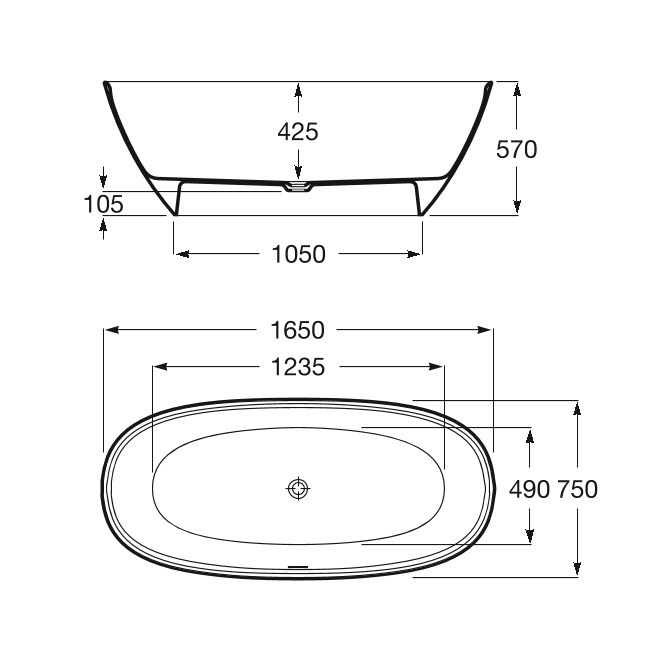 Ванна овальна Ariane 165x75, Roca - Зображення 255117-22fdb.jpg