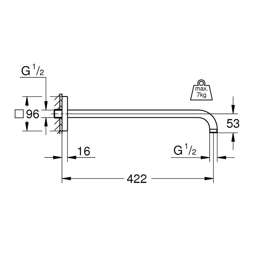 Душовий кронштейн 422 мм Rainshower Cube 26145000 Grohe - Зображення 255365-854c6.jpeg
