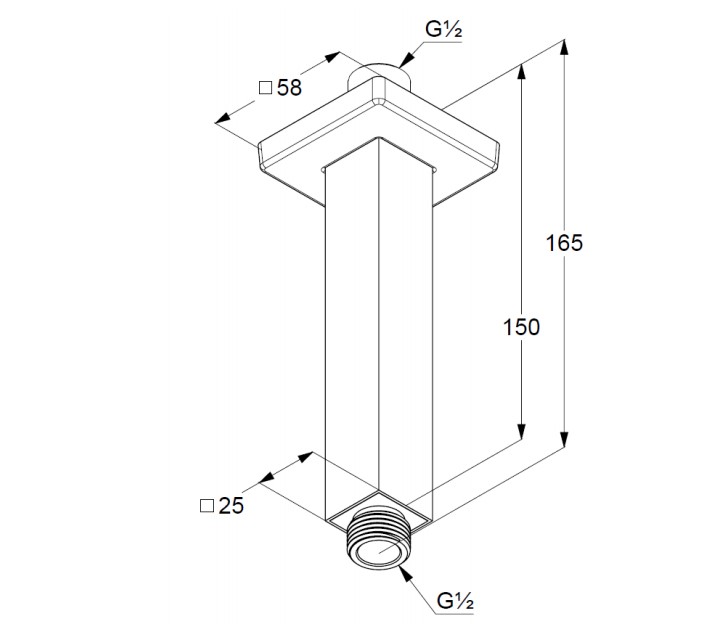 Душевой кронштейн DN 15 A-QA (6654505-00), Kludi - Зображення 255432-1b13f.jpg