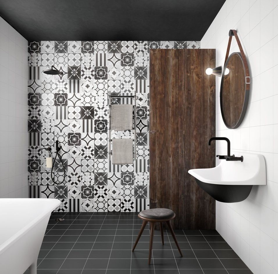 Плитка керамогранітна CSAPBWBL20 Patchwork B&W Black 200x200x10 Sant'agostino - Зображення 255850-242c2.jpg