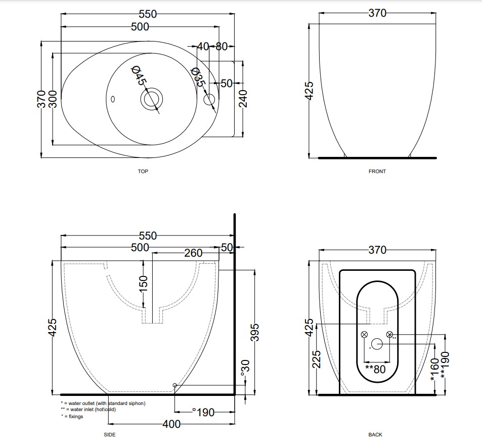 Біде підлогове Le Giare (LGBI), CIELO - Зображення 257150-949e3.jpg